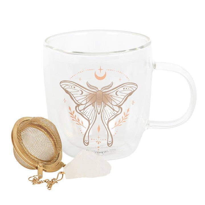 Luna Moth Doppelwandige Glastasse