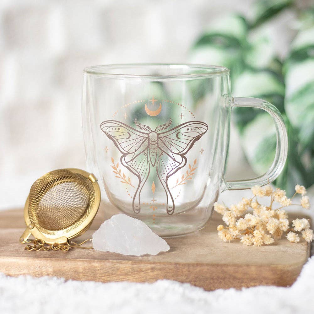 Luna Moth Doppelwandige Glastasse