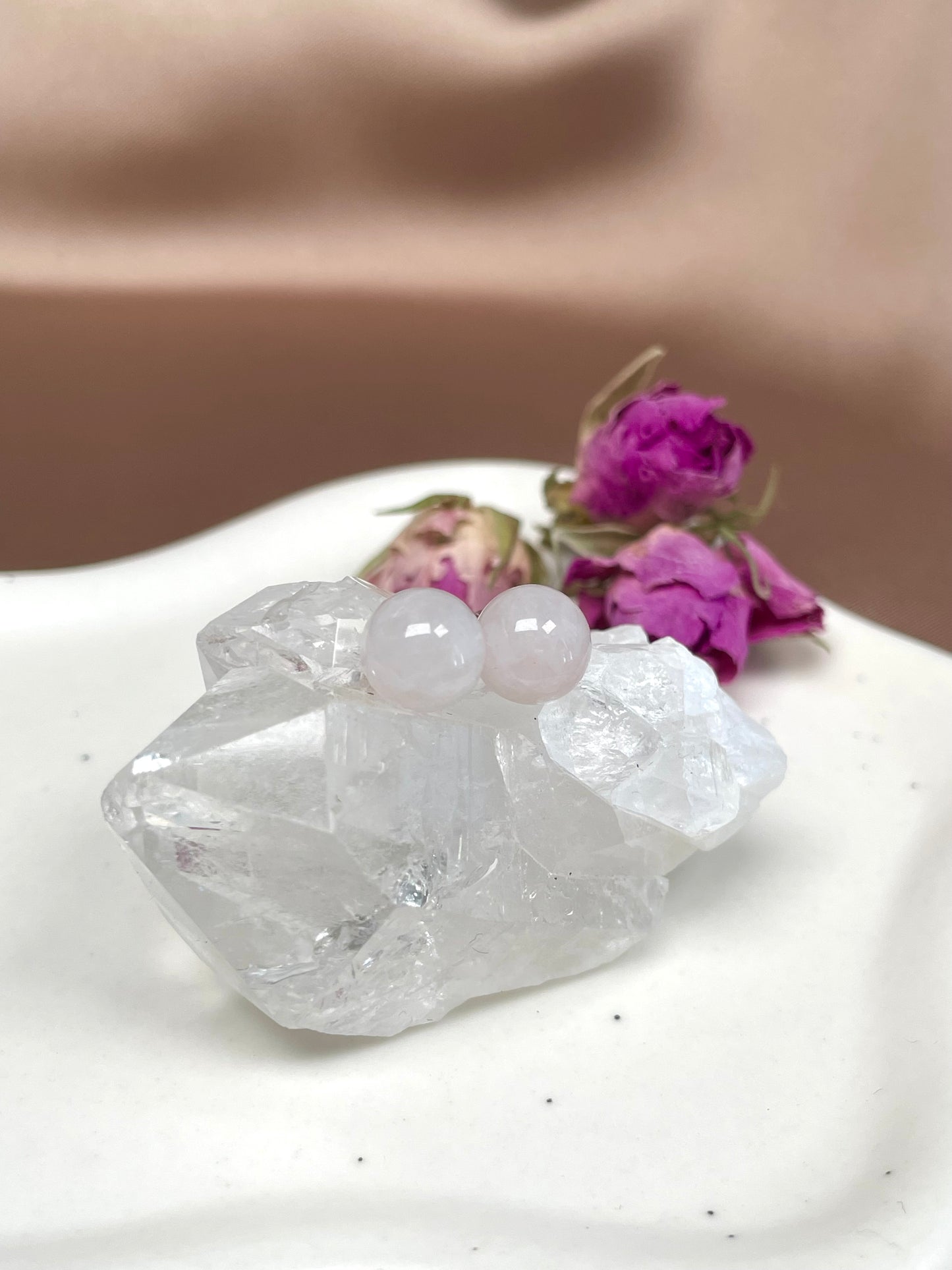 Rosenquarz Ohrringe