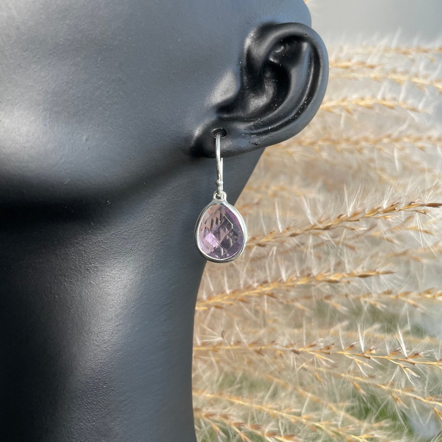 Amethyst facettierte Ohrringe