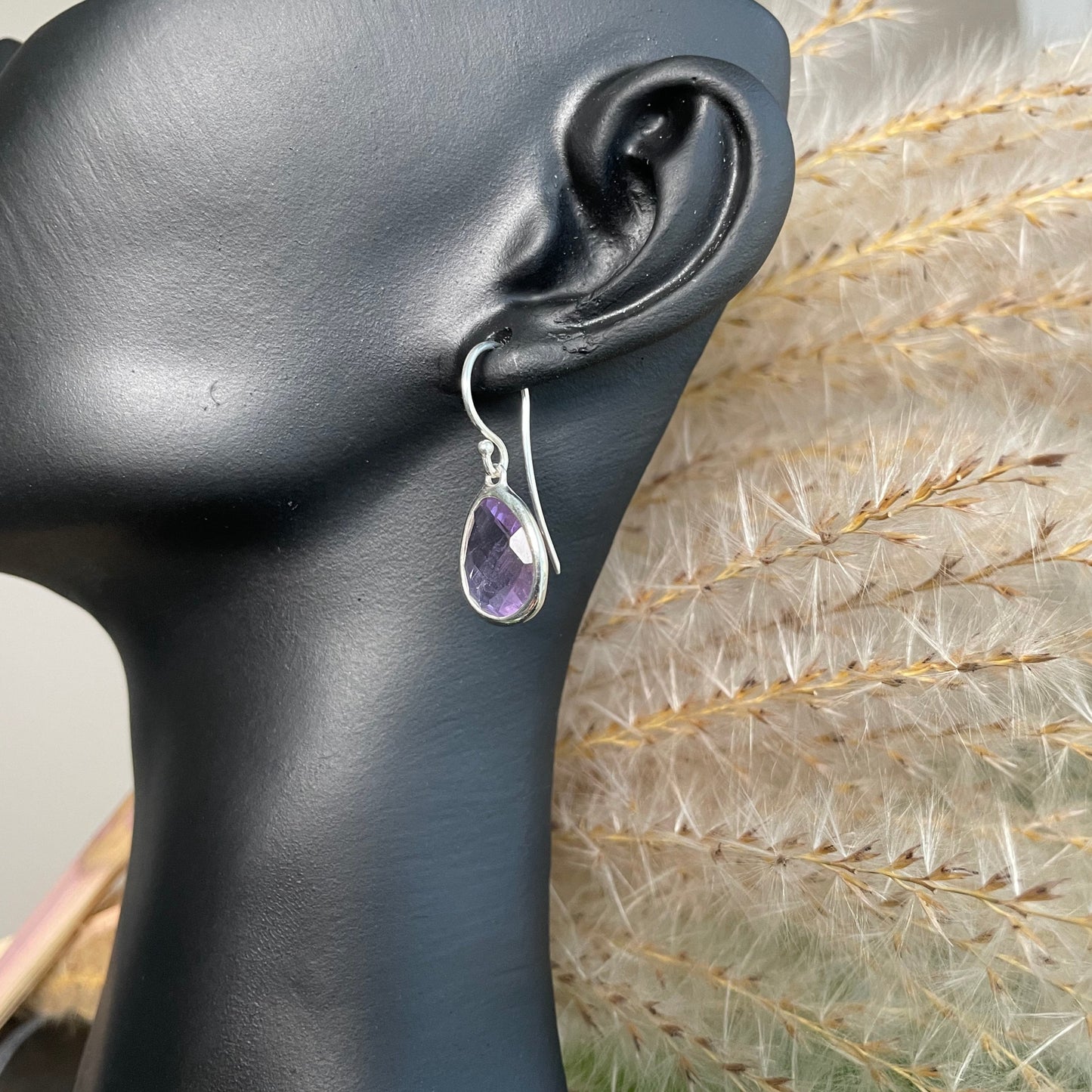 Amethyst facettierte Ohrringe