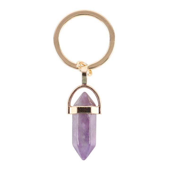 Amethyst-Kristall-Schlüsselanhänger