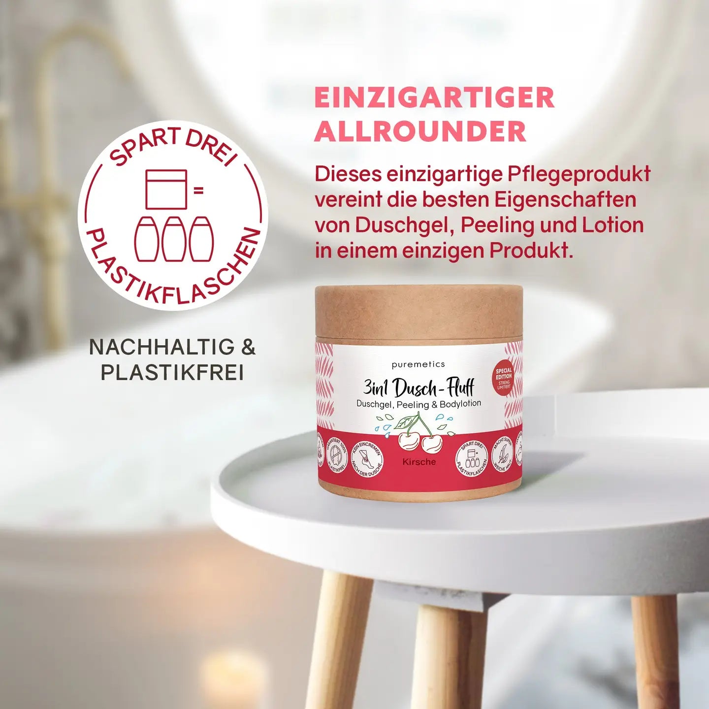 3in1 Dusch-Fluff "Kirsche"