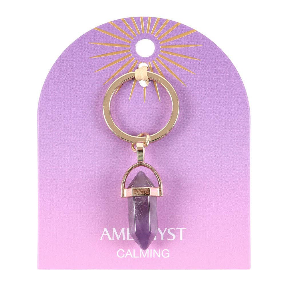 Amethyst-Kristall-Schlüsselanhänger