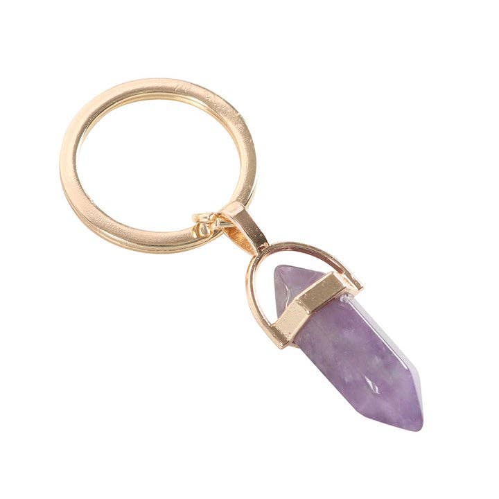 Amethyst-Kristall-Schlüsselanhänger