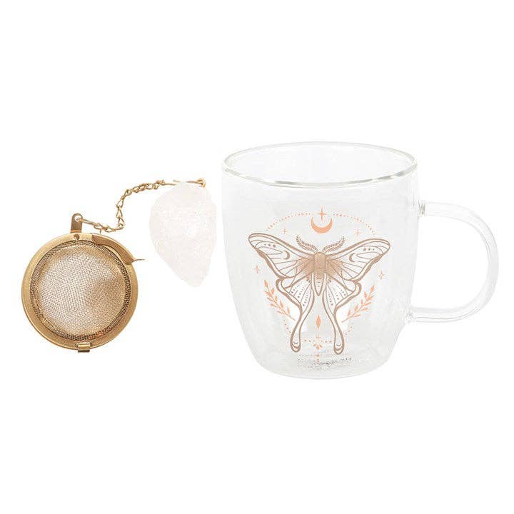 Luna Moth Doppelwandige Glastasse