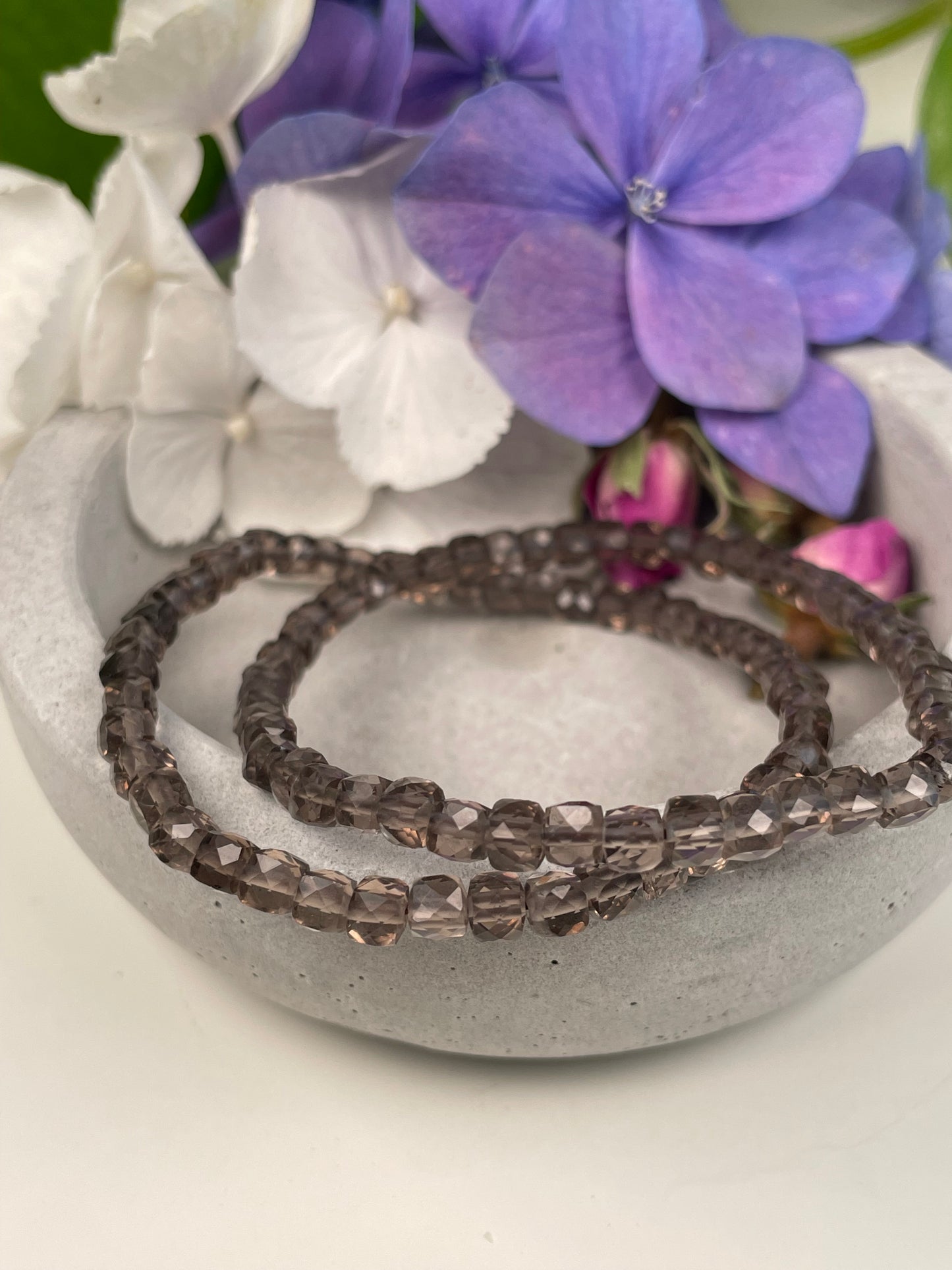 Rauchquarz Würfel Armband