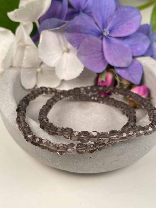 Rauchquarz Würfel Armband