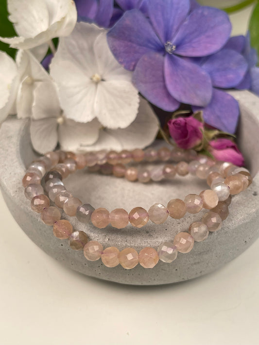 Natur Mondstein facettiert Armband