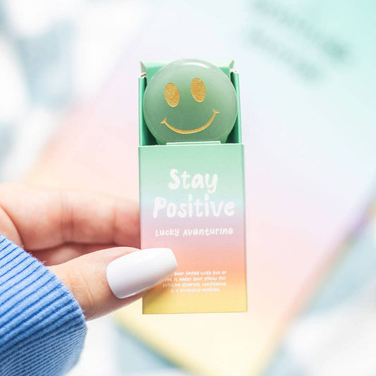 Bleib positiv Aventurin Happy Face Kristall